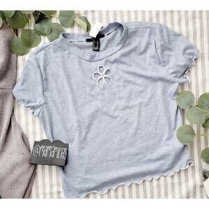 Forever 21 Y2K Lettuce Hem Crop Top